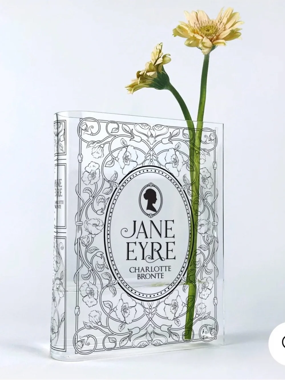 Jane Eyre Clear Acrylic‎ Book Vase Flower Decorative Book Shaped Aesthetic Decor